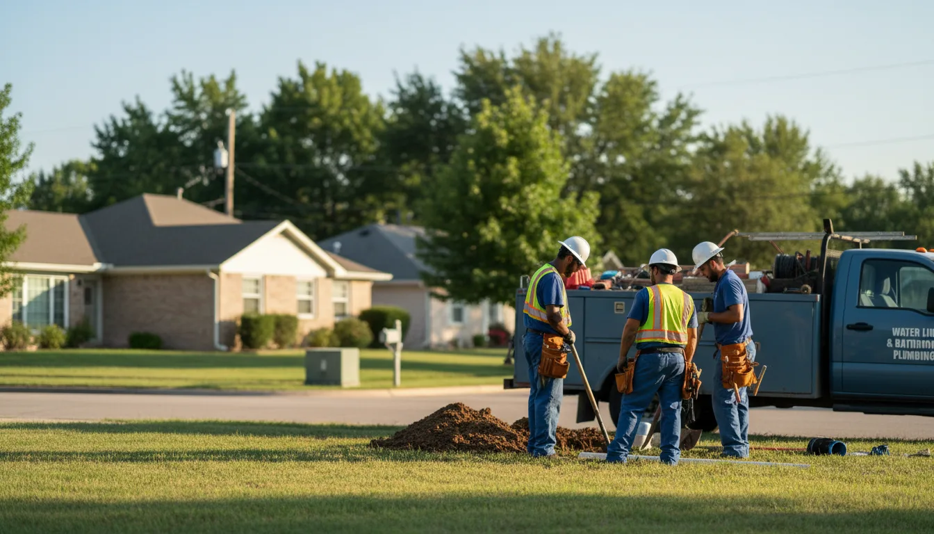 Residential water line and bathroom plumbing service in Tell, TX